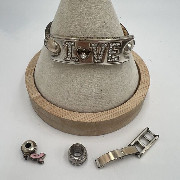 BRIGHTON All You Need is LOVE Charm Bracelet, With Charms And Extender 7-8 Inch - Picture 1 of 14